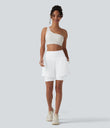 SoftlyZero™ Airy Super High Waisted 2-in-1 Cool Touch Yoga Shorts 7'' with Pockets - White