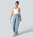 Halara Flex™ High Waisted Tie Side Wide Leg Work Pants - Forget-Me-Not