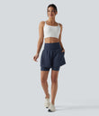 SoftlyZero™ Airy Super High Waisted 2-in-1 Cool Touch Yoga Shorts 7'' with Pockets - Mood Indigo