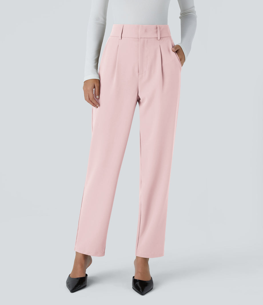 Halara Flex™ High Waisted Pocket Solid Work Tapered Pants - Primrose Pink