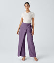 Halara Flex™ High Waisted Tie Side Wide Leg Work Pants - Sandalwood Violet