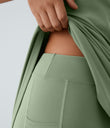 SoftlyZero™ Plush Double Straps 2-Piece Pocket Slip Dance Active Dress A-D Cups - Asparagus