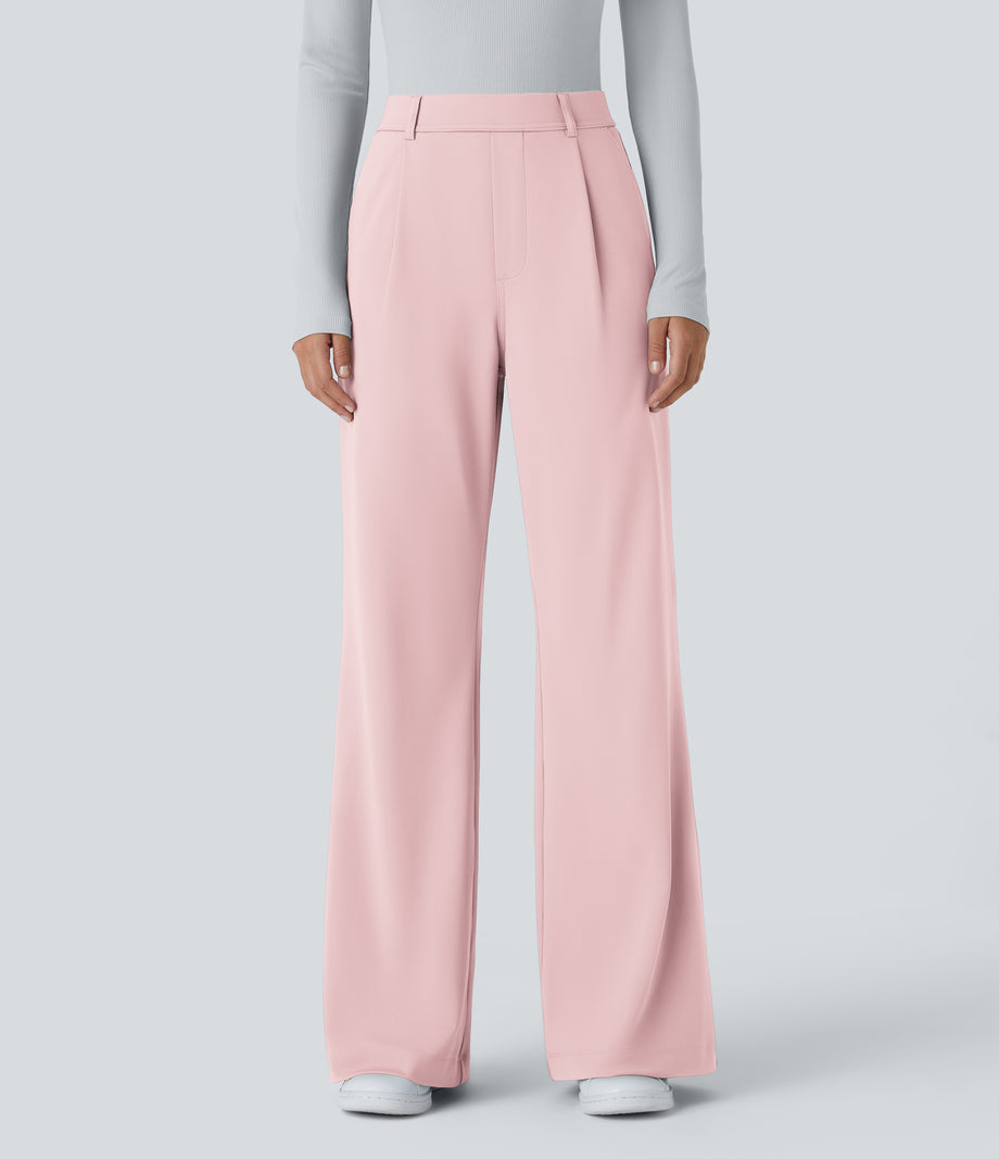 Halara Flex™ DayStretch High Waisted Pocket Work Flare Pants - Primrose Pink