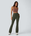 Halara UltraSculpt™ High Waisted Tummy Control Pocket Shaping Yoga Bootcut Leggings - Deep Woodland Green