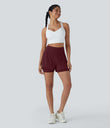 SoftlyZero™ Airy Super High Waisted 2-in-1 Cool Touch Yoga Shorts 5'' with Pockets - Zinfandel