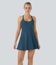 SoftlyZero™ Airy Backless Twisted Cool Touch Dance Active Dress-Easy Peezy Edition - Majolica Blue