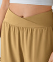 Breezeful™ High Waisted Crossover Quick Dry Resort Pants with Pockets - Wood Thrush