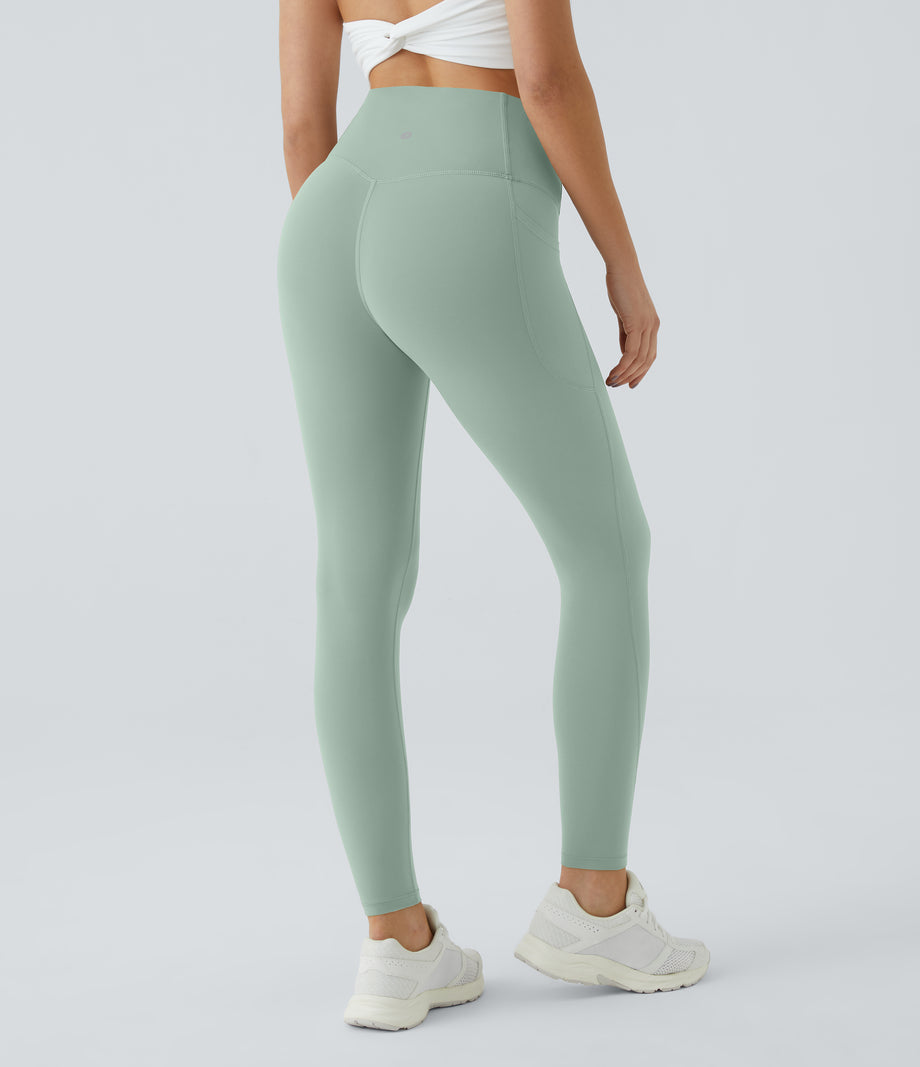 Halara UltraSculpt™ High Waisted Tummy Control Pocket Shaping Training Leggings - Iceberg Green