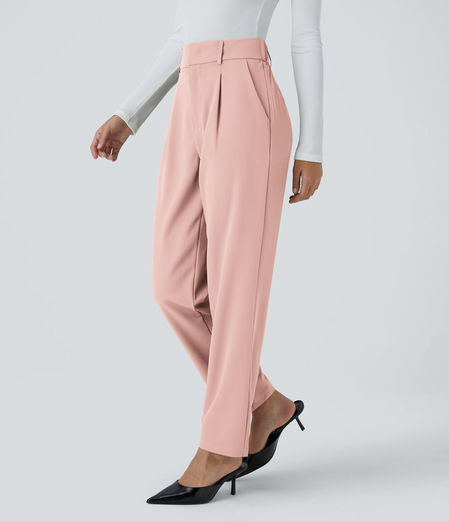 Halara Flex™ High Waisted Pocket Solid Work Tapered Pants - Peachskin