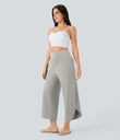 Breezeful™ High Waisted Tummy Control Split Hem Quick Dry Resort Pants with Pockets - Dust Gray