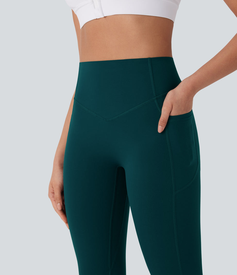 Halara UltraSculpt™ High Waisted Tummy Control Butt Lifting Ruched Pocket Shaping Yoga Leggings - June Bug