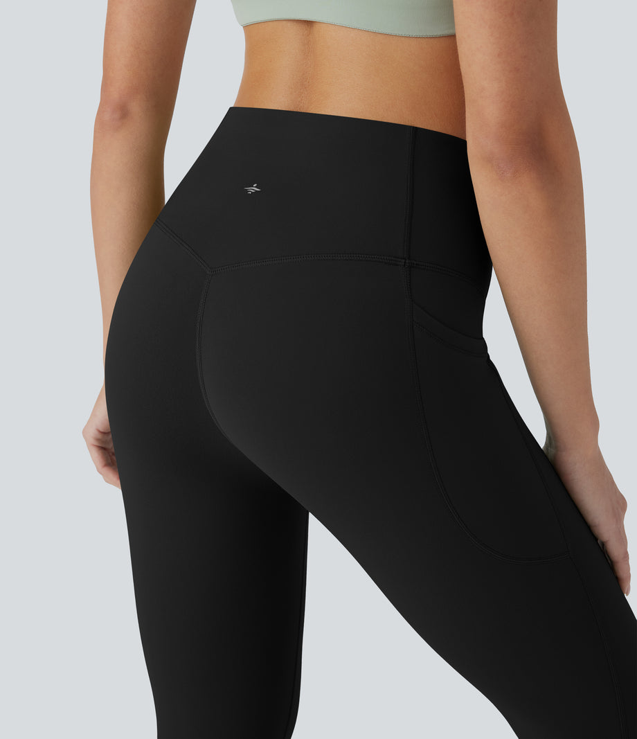 Halara UltraSculpt™ High Waisted Tummy Control Pedal Pusher Yoga Leggings with Pockets - Black