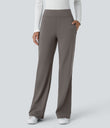 Halara Flex™ DayStretch Mid Rise Side Zipper Pocket Work Flare Pants - Deep Red Grey