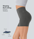 Halara UltraSculpt™ High Waisted Scrunch Butt Lifting Tummy Control Pocket Shaping Workout Biker Shorts 5'' - Volcanic Ash