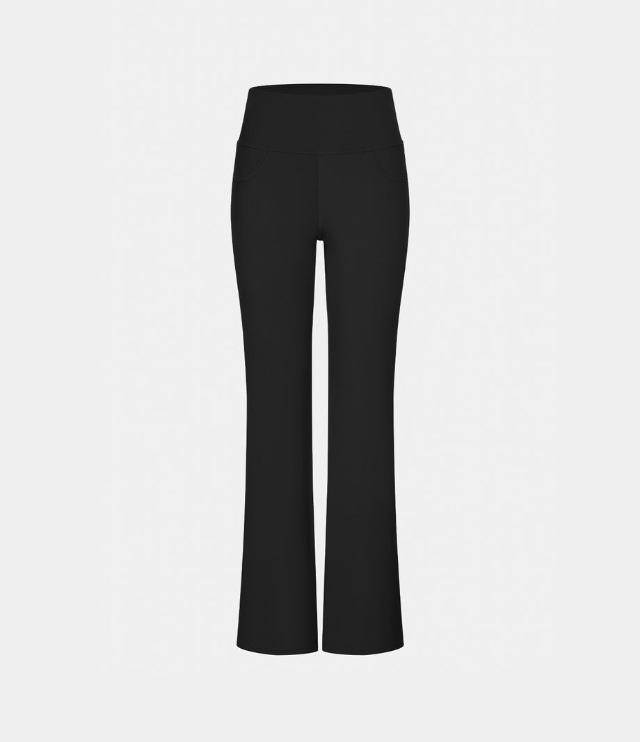 DayStretch High Waisted Pocket Flare Yoga Leggings - Black