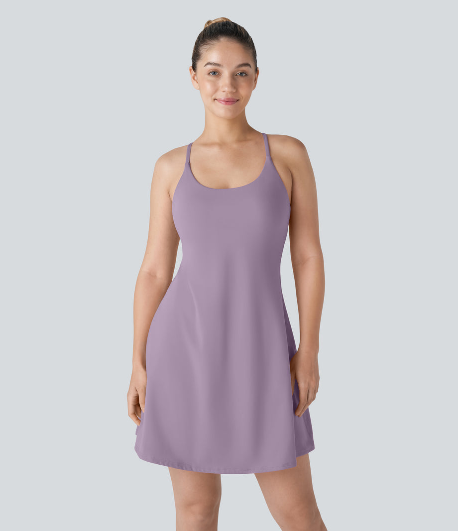 SoftlyZero™ Plush Backless Active Dress-Longer Length-Easy Peezy Edition - Tulip Purple