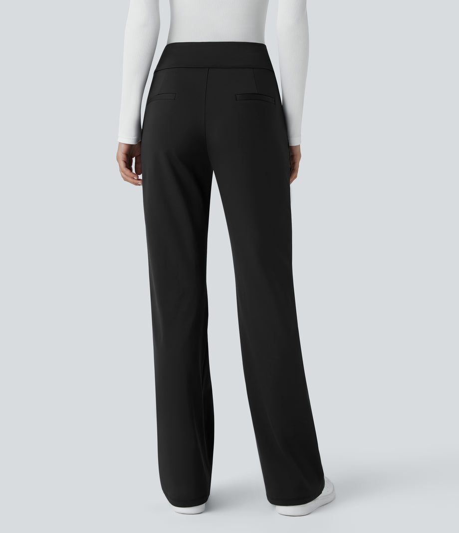 Halara Flex™ DayStretch Mid Rise Side Zipper Pocket Work Flare Pants - Black