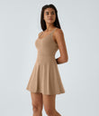 SoftlyZero™ Airy Backless Twisted Flare Low Support Dance Active Dress-Longer Length-Easy Peezy Edition A-D Cups - Tanzine