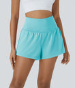 SoftlyZero™ Airy Super High Waisted 2-in-1 Cool Touch Yoga Shorts with Pockets - Loka Blue