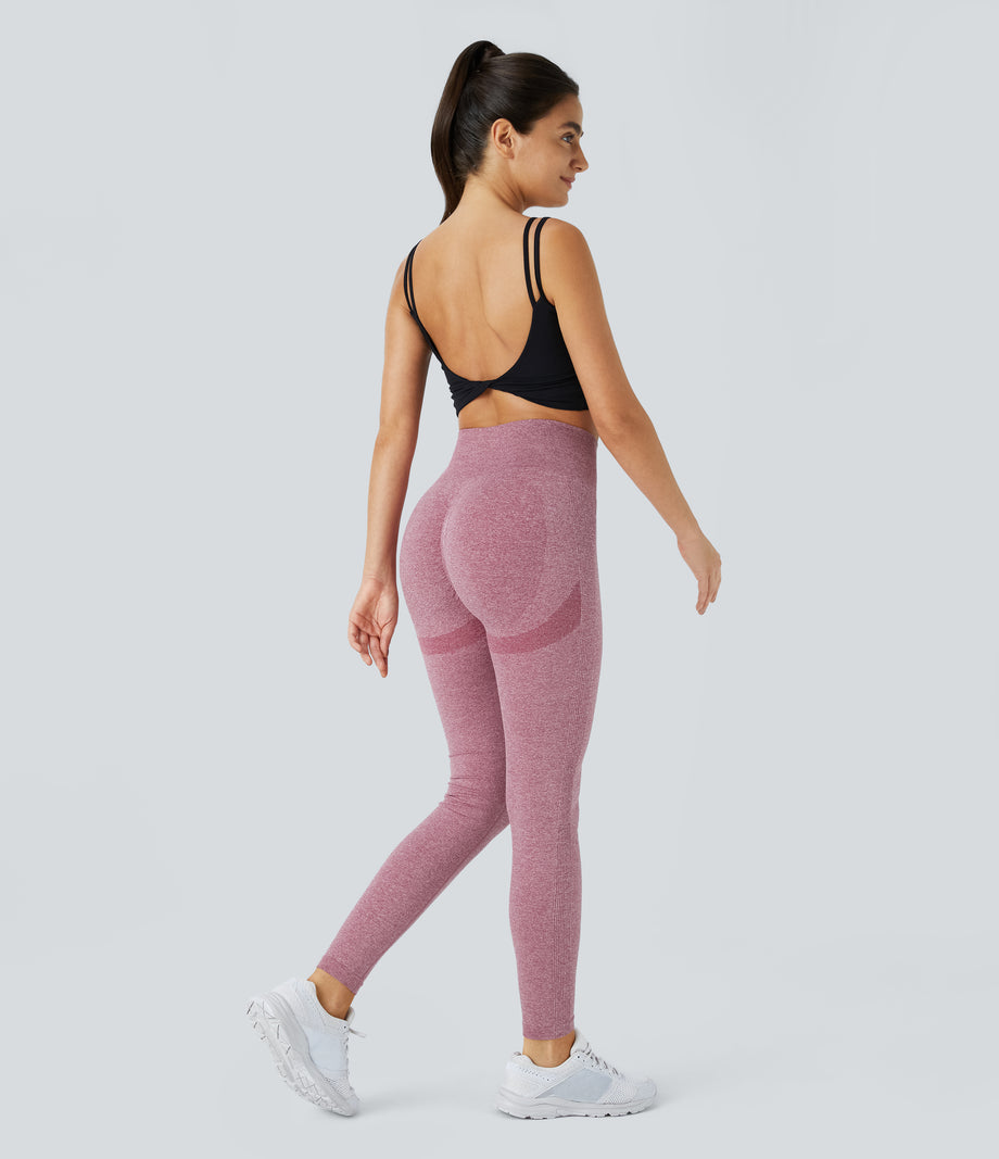 OneForm Seamless Flow High Waisted Booty Scrunch Leggings - Bridal Rose