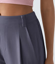 Mid Rise Pocket Barrel Leg Baggy Work Pants - Heron