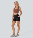 Halara UltraSculpt™ High Waisted Tummy Control Pocket Shaping Training Biker Shorts 3'' - Black