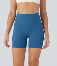 Halara UltraSculpt™ High Waisted Butt Lifting Tummy Control Pocket Shaping Training Biker Shorts 5'' - Vallarta Blue