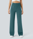 DayStretch High Waisted Pockets Straight Leg Casual Pants - Atlantic Deep