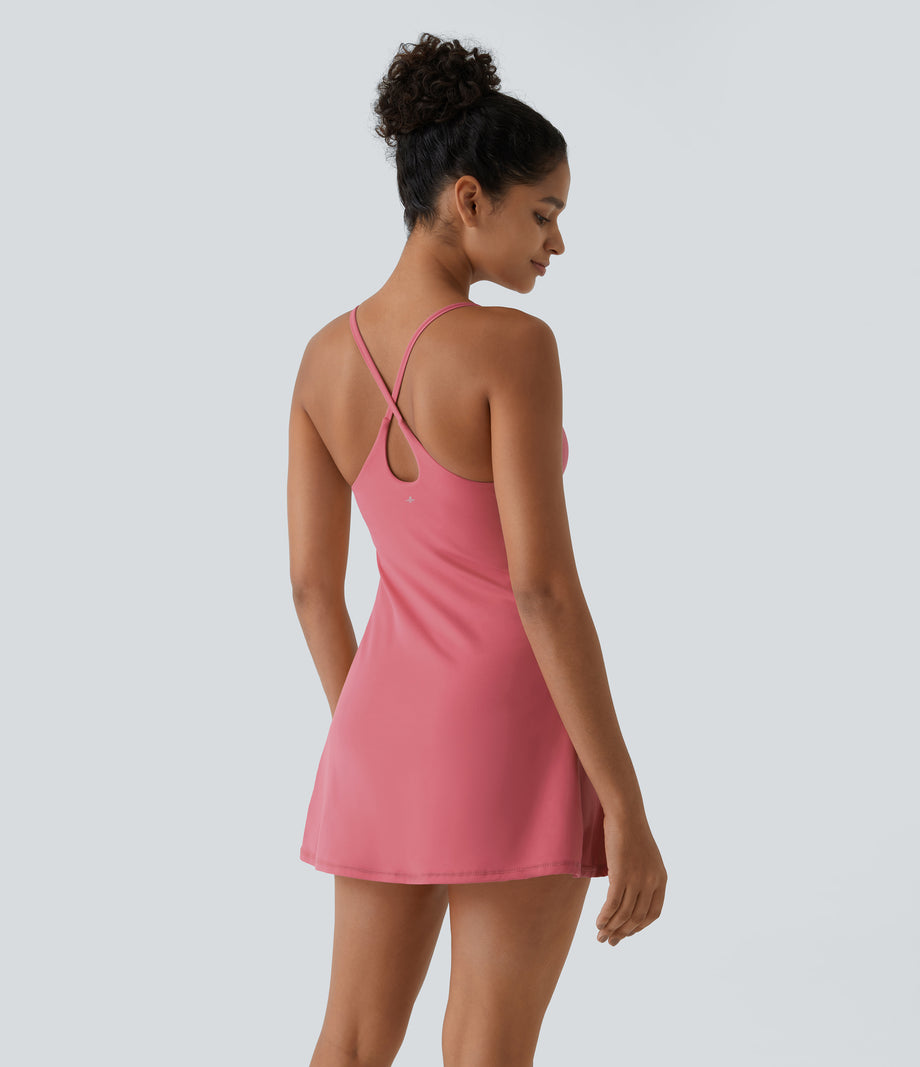 SoftlyZero™ Plush Backless Active Dress-Easy Peezy Edition - Begonia Rouge