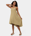 Breezeful™ Backless Racerback Side Pocket High Low Flowy Midi Quick Dry Casual Dress - Starfish