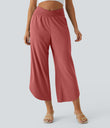 Breezeful™ High Waisted Crossover Quick Dry Resort Pants with Pockets - Kapok Red
