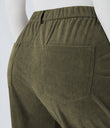 Mid Rise Zipper Pockets Corduroy Casual Joggers - Hazel Mist Green