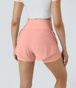 Breezeful™ Super High Waisted Curved Hem 2-in-1 Pocket Quick Dry Yoga Shorts 3.5'' - Peach Melba