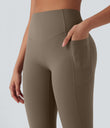 Halara UltraSculpt™ High Waisted Tummy Control Butt Lifting Ruched Pocket Shaping Yoga Leggings - Dawn Brown