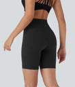 Halara UltraSculpt™ High Waisted Butt Lifting Tummy Control Pocket Shaping Training Biker Shorts 7'' - Black