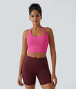 SoftlyZero™ Plush Cut Out Cropped Yoga Tank Top - Fuchsia Purple