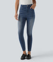 Halara Flex™ High Waisted Casual Skinny Jeans with Pockets - Estate Blue Denim