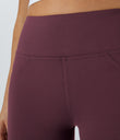 DayStretch High Waisted Pocket Flare Yoga Leggings - Red Mahogany