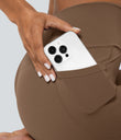 SoftlyZero™ Crossover Pocket Plain Leggings-UPF50+ - Muted Brown