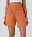 SoftlyZero™ Airy Super High Waisted 2-in-1 Cool Touch Yoga Shorts 7" with Pockets - Dusty Orange