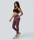 Halara UltraSculpt™ High Waisted Scrunch Butt Lifting Tummy Control Pocket Shaping Capri Training Leggings - Evening Red