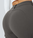 DayStretch High Waisted Zipper Pockets Solid Skinny Cargo Pants - Deep Red Grey