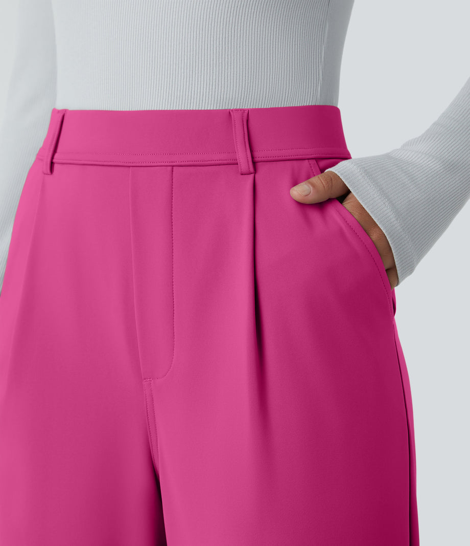 Halara Flex™ DayStretch High Waisted Pocket Work Flare Pants - Raspberry Rose
