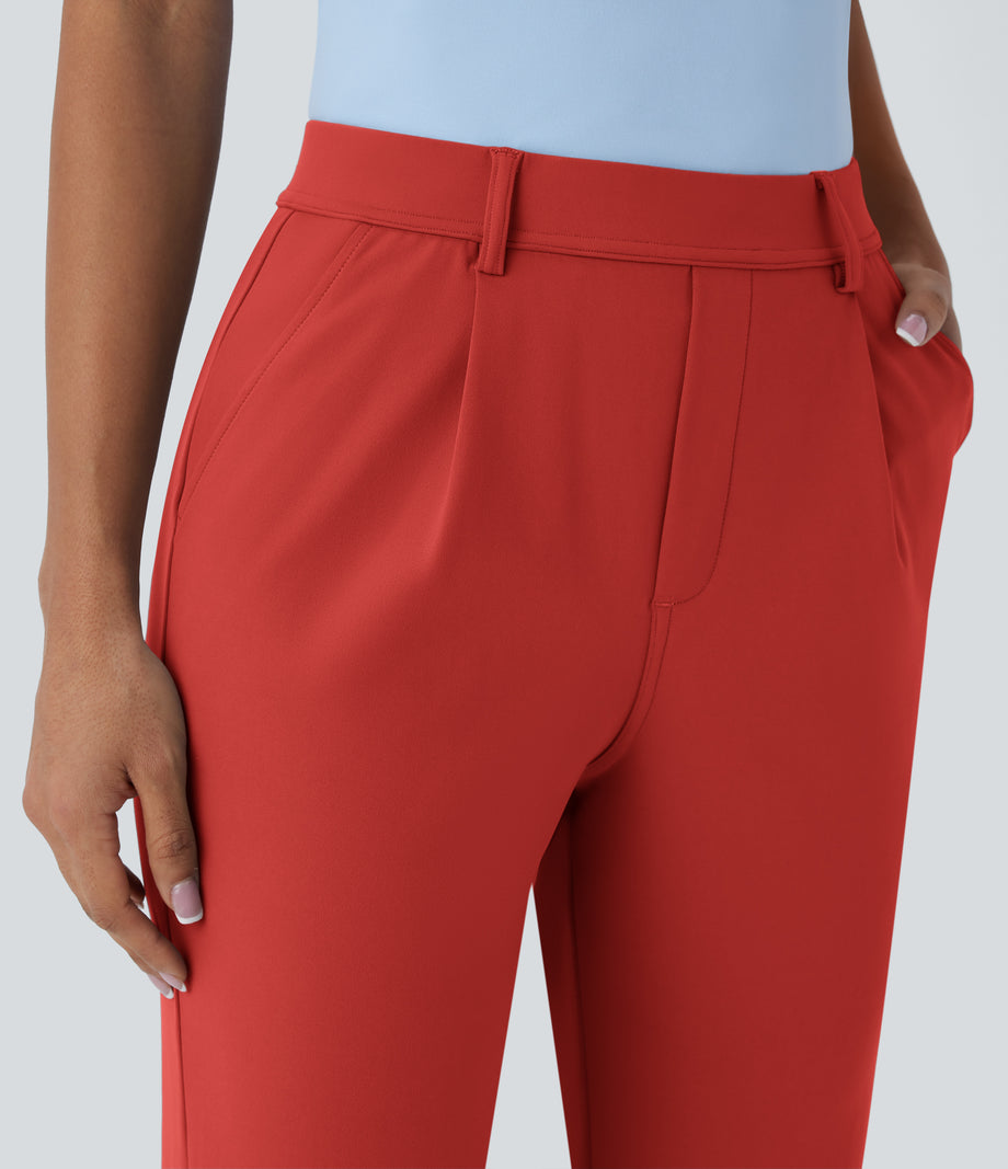 Halara Flex™ DayStretch High Waisted Pocket Ankle Length Tapered Work Pants - Valiant Poppy