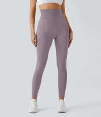 OneForm Seamless Flow High Waisted Ruched Plain Leggings - Nirvana