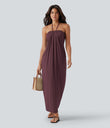 Halter Tie Back Maxi Dress with Pockets - Sassafras