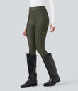 High Waisted Sheen 7/8 Leggings with Pockets - Forest Night