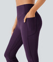 Halara UltraSculpt™ High Waisted Scrunch Butt Lifting Tummy Control Pocket Shaping Yoga Bootcut Leggings - Blackberry Cordial