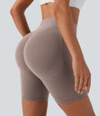 Halara UltraSculpt™ High Waisted Scrunch Butt Lifting Tummy Control Side Pocket Shaping Workout Biker Shorts 7'' - Dawn Brown