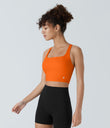 SoftlyZero™ Airy Square Neck Backless Crisscross Cropped Cool Touch Yoga Tank Top-UPF50+ - Exotic Orange
